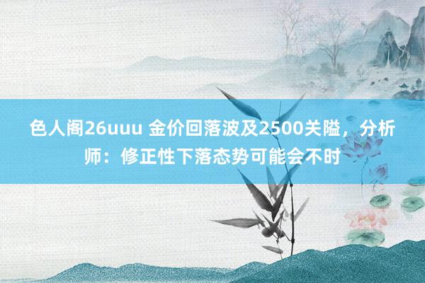 色人阁26uuu 金价回落波及2500关隘，分析师：修正性下落态势可能会不时