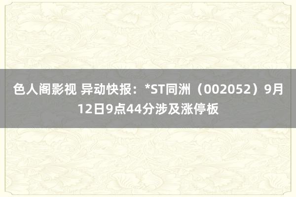 色人阁影视 异动快报：*ST同洲（002052）9月12日9点44分涉及涨停板