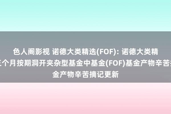 色人阁影视 诺德大类精选(FOF): 诺德大类精选成立三个月按期洞开夹杂型基金中基金(FOF)基金产物辛苦摘记更新