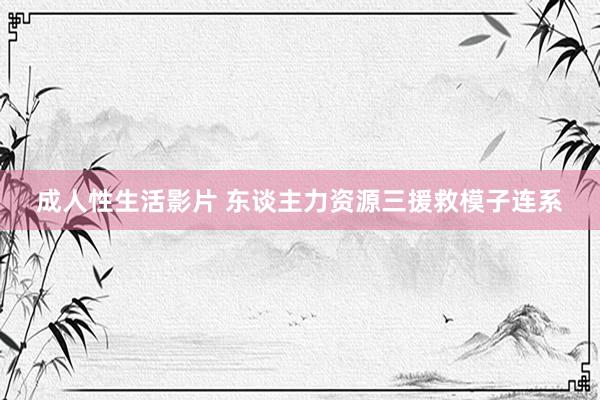 成人性生活影片 东谈主力资源三援救模子连系