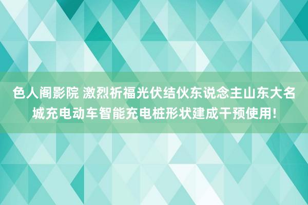 色人阁影院 激烈祈福光伏结伙东说念主山东大名城充电动车智能充电桩形状建成干预使用!