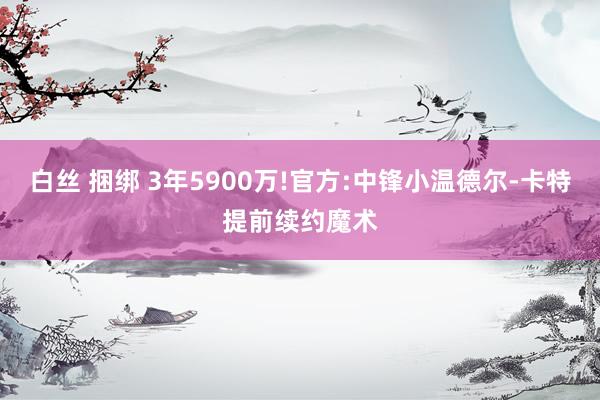 白丝 捆绑 3年5900万!官方:中锋小温德尔-卡特提前续约魔术