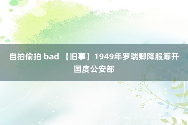 自拍偷拍 bad 【旧事】1949年罗瑞卿降服筹开国度公安部