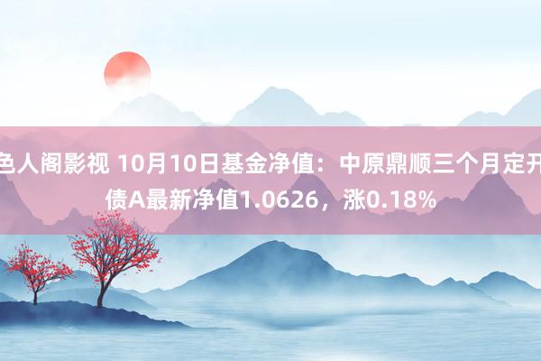 色人阁影视 10月10日基金净值：中原鼎顺三个月定开债A最新净值1.0626，涨0.18%