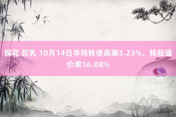 探花 巨乳 10月14日华翔转债高潮3.23%，转股溢价率16.08%
