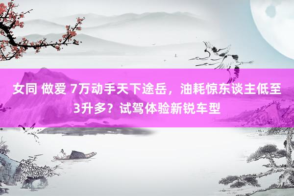 女同 做爱 7万动手天下途岳，油耗惊东谈主低至3升多？试驾体验新锐车型
