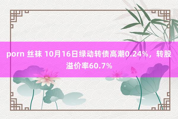 porn 丝袜 10月16日绿动转债高潮0.24%，转股溢价率60.7%