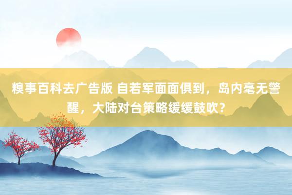糗事百科去广告版 自若军面面俱到，岛内毫无警醒，大陆对台策略缓缓鼓吹？
