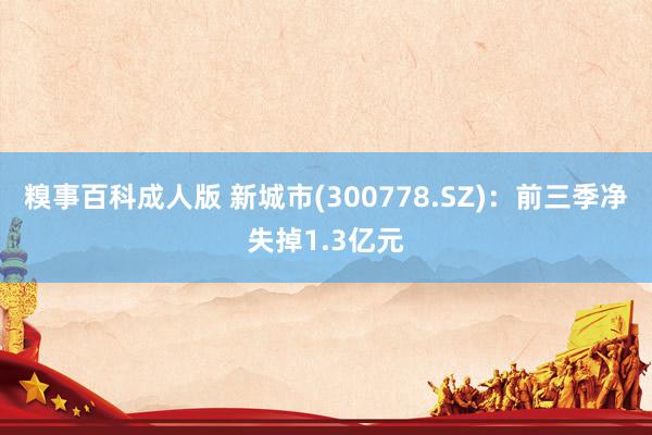 糗事百科成人版 新城市(300778.SZ)：前三季净失掉1.3亿元