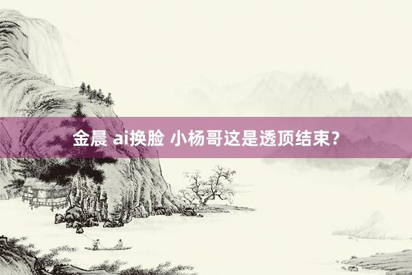 金晨 ai换脸 小杨哥这是透顶结束？
