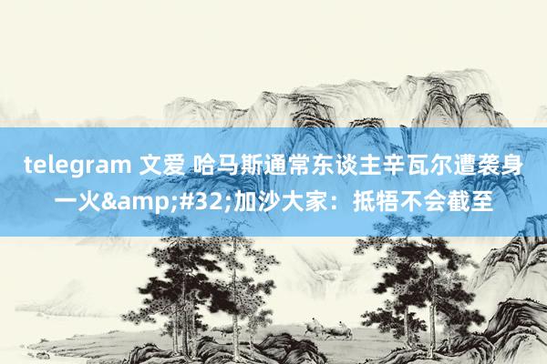 telegram 文爱 哈马斯通常东谈主辛瓦尔遭袭身一火&#32;加沙大家：抵牾不会截至