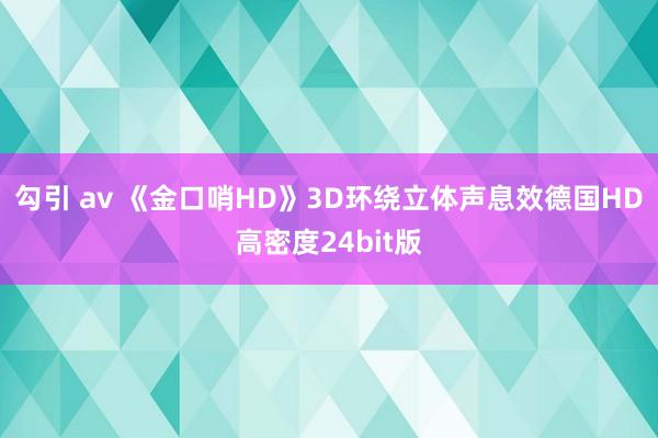 勾引 av 《金口哨HD》3D环绕立体声息效德国HD高密度24bit版