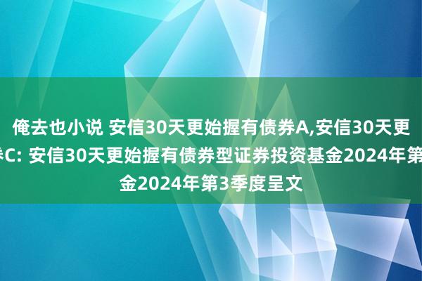 俺去也小说 安信30天更始握有债券A,安信30天更始握有债券C: 安信30天更始握有债券型证券投资基金2024年第3季度呈文