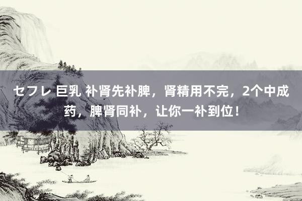 セフレ 巨乳 补肾先补脾，肾精用不完，2个中成药，脾肾同补，让你一补到位！