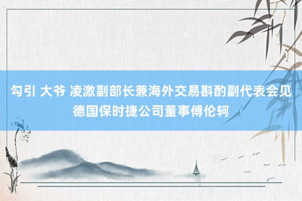 勾引 大爷 凌激副部长兼海外交易斟酌副代表会见德国保时捷公司董事傅伦轲