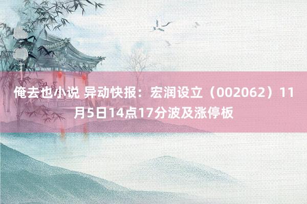 俺去也小说 异动快报：宏润设立（002062）11月5日14点17分波及涨停板