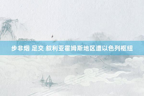 步非烟 足交 叙利亚霍姆斯地区遭以色列枢纽