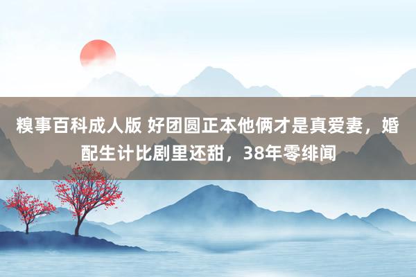 糗事百科成人版 好团圆正本他俩才是真爱妻，婚配生计比剧里还甜，38年零绯闻