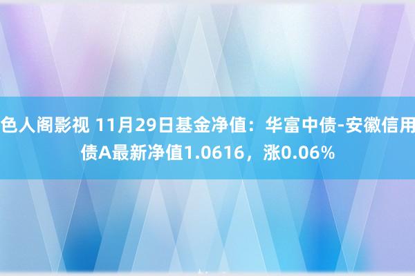 色人阁影视 11月29日基金净值：华富中债-安徽信用债A最新净值1.0616，涨0.06%