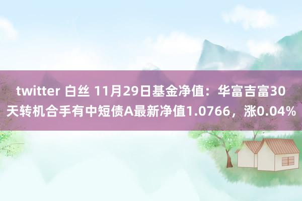 twitter 白丝 11月29日基金净值：华富吉富30天转机合手有中短债A最新净值1.0766，涨0.04%