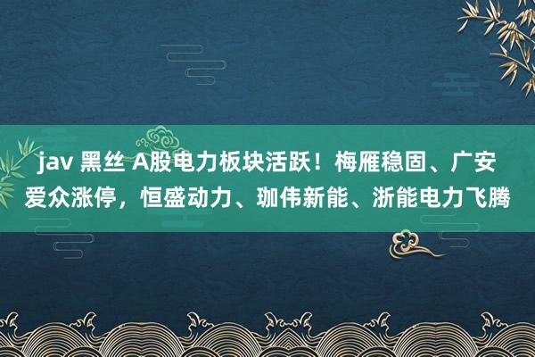 jav 黑丝 A股电力板块活跃！梅雁稳固、广安爱众涨停，恒盛动力、珈伟新能、浙能电力飞腾