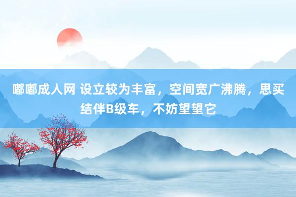 嘟嘟成人网 设立较为丰富，空间宽广沸腾，思买结伴B级车，不妨望望它