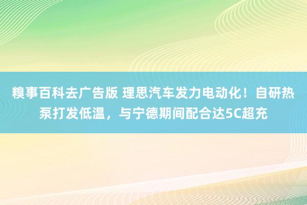 糗事百科去广告版 理思汽车发力电动化！自研热泵打发低温，与宁德期间配合达5C超充