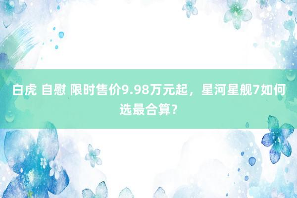 白虎 自慰 限时售价9.98万元起，星河星舰7如何选最合算？
