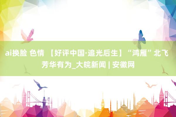 ai换脸 色情 【好评中国·追光后生】“鸿雁”北飞 芳华有为_大皖新闻 | 安徽网