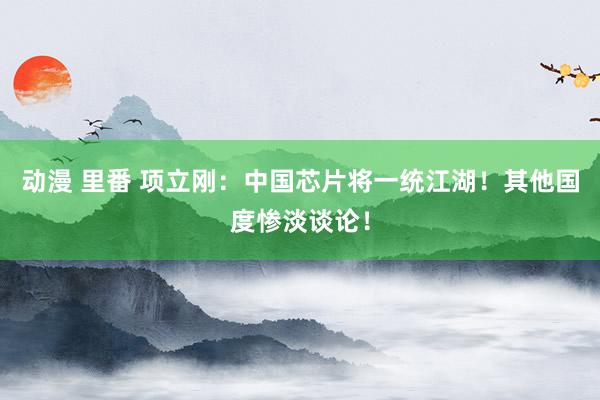 动漫 里番 项立刚：中国芯片将一统江湖！其他国度惨淡谈论！