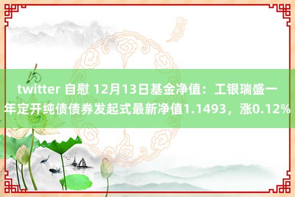 twitter 自慰 12月13日基金净值：工银瑞盛一年定开纯债债券发起式最新净值1.1493，涨0.12%