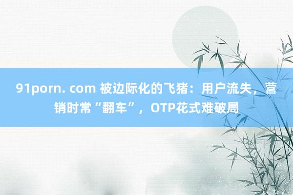 91porn. com 被边际化的飞猪：用户流失，营销时常“翻车”，OTP花式难破局