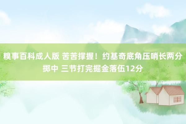 糗事百科成人版 苦苦撑握！约基奇底角压哨长两分掷中 三节打完掘金落伍12分