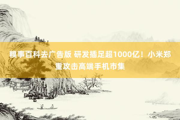 糗事百科去广告版 研发插足超1000亿！小米郑重攻击高端手机市集