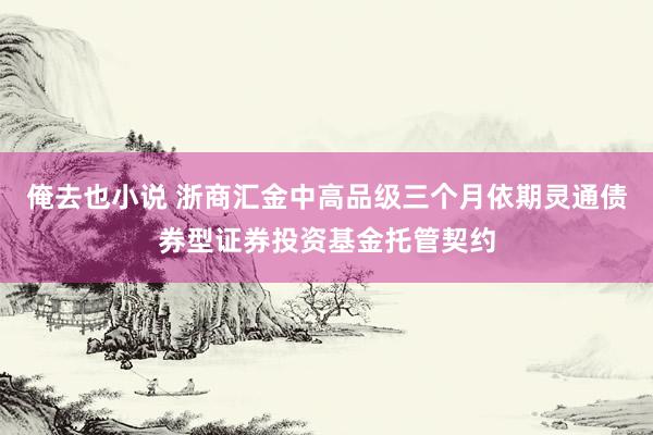 俺去也小说 浙商汇金中高品级三个月依期灵通债券型证券投资基金托管契约