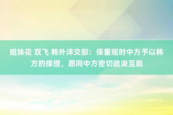 姐妹花 双飞 韩外洋交部：保重现时中方予以韩方的撑捏，愿同中方密切疏浚互助