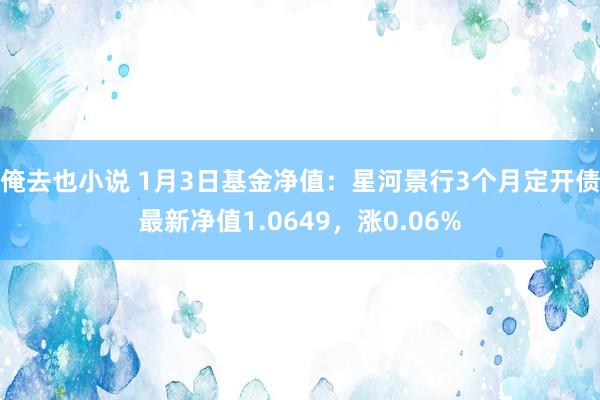 俺去也小说 1月3日基金净值：星河景行3个月定开债最新净值1.0649，涨0.06%