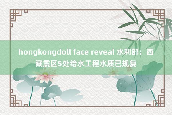 hongkongdoll face reveal 水利部：西藏震区5处给水工程水质已规复
