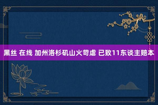 黑丝 在线 加州洛杉矶山火苛虐 已致11东谈主赔本