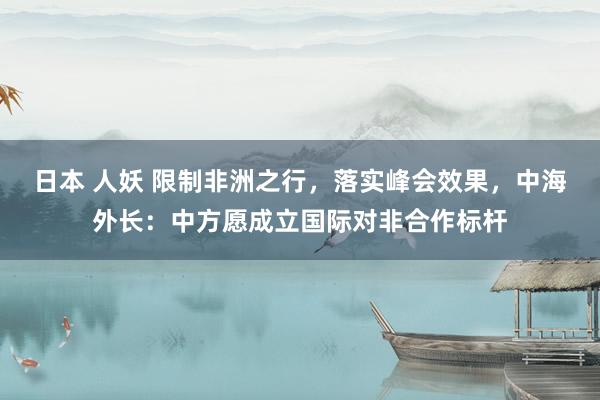 日本 人妖 限制非洲之行，落实峰会效果，中海外长：中方愿成立国际对非合作标杆